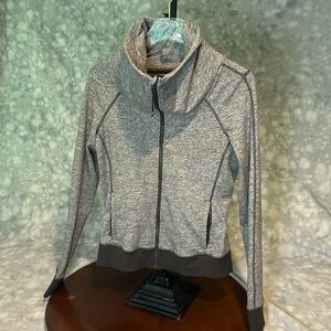 Lululemon gray zip up funnel neck size 10